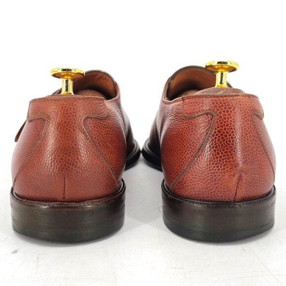 Salvatore Ferragamo Italy Dress Shoes Men's 9.5 Brown Leather Monk Strap Loafers - Picture 6 of 12